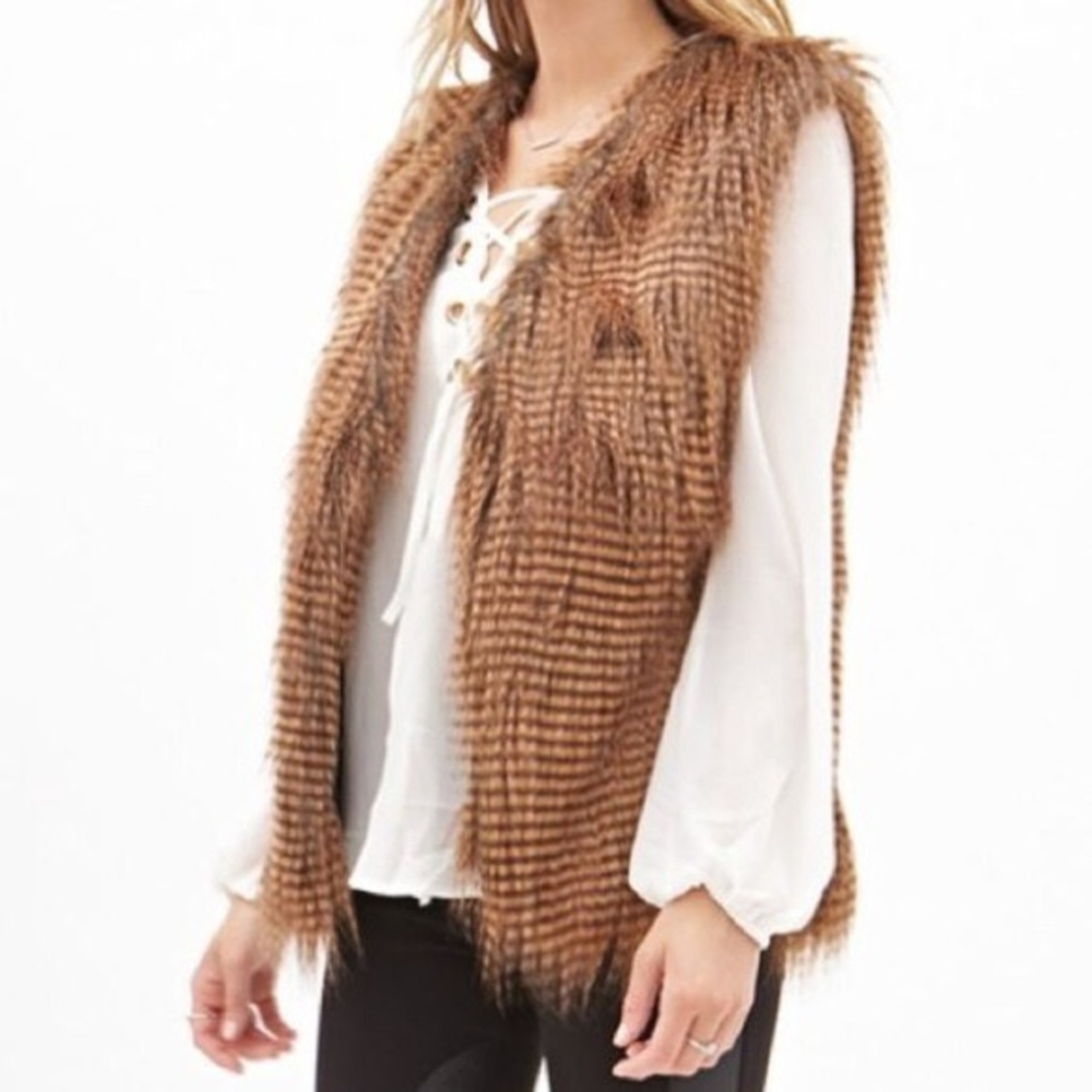 Forever 21 contemporary brown fur vest